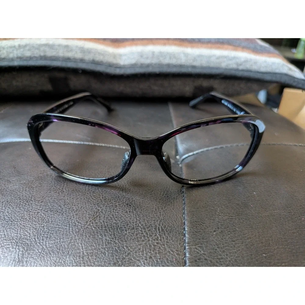Maui Jim Tortoise Purple Lucite Rectangular Wrap Glasses Japan MJ433N 56 16 130